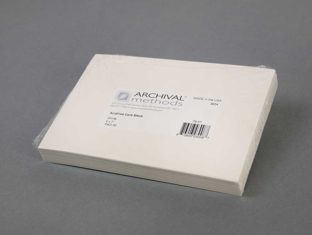 Archival Methods 50-Pack of 4 x 6 Acid-Free Card Stock 52-016-P