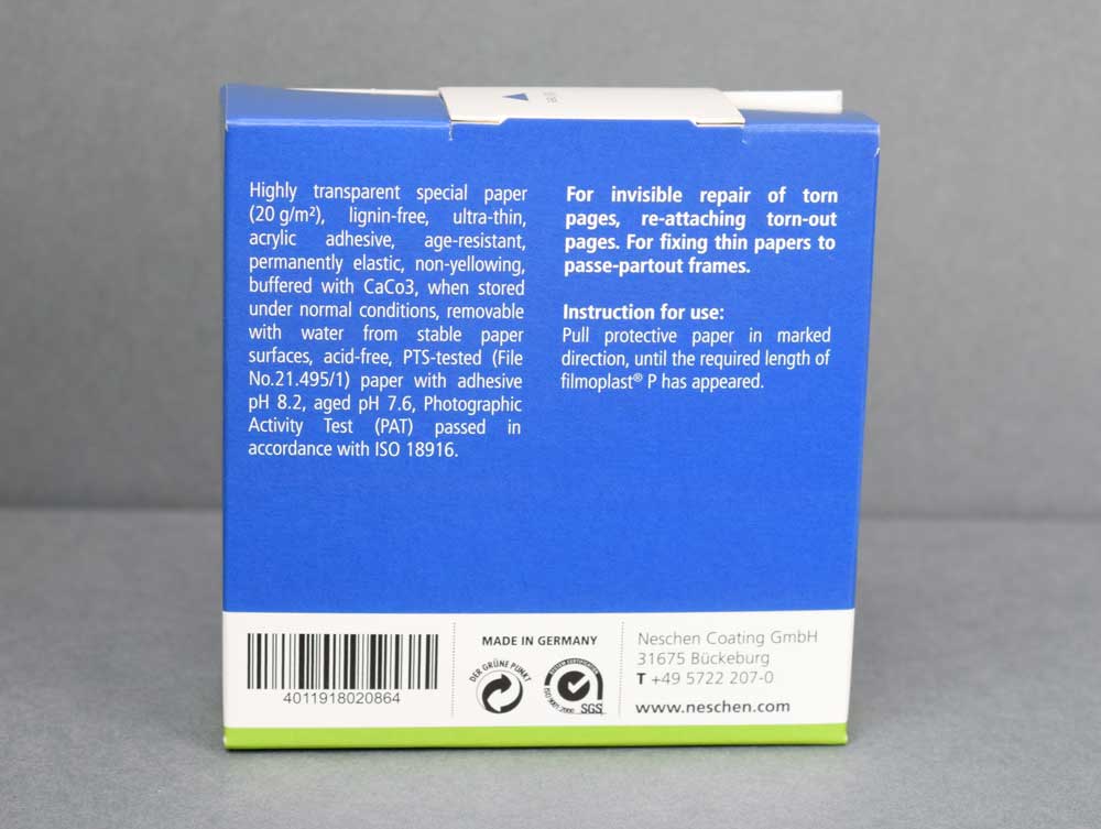 Filmoplast Cotton Fabric Book Repair Tape [Gray, 3 X 33 YARDS] 1