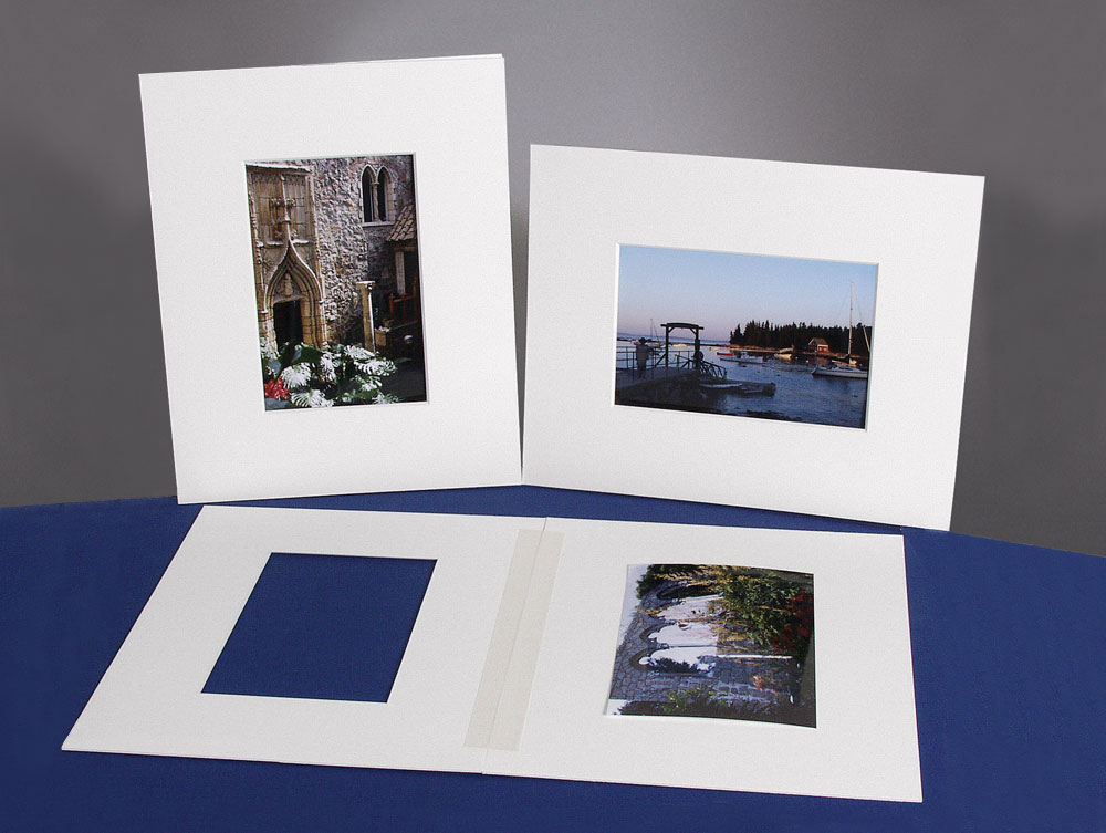 Single Regular Postcard Frame Kit., 8-1/4 x 10-1/ 4. Black Aluminum Frame.  Choose 2 mat colors. 1